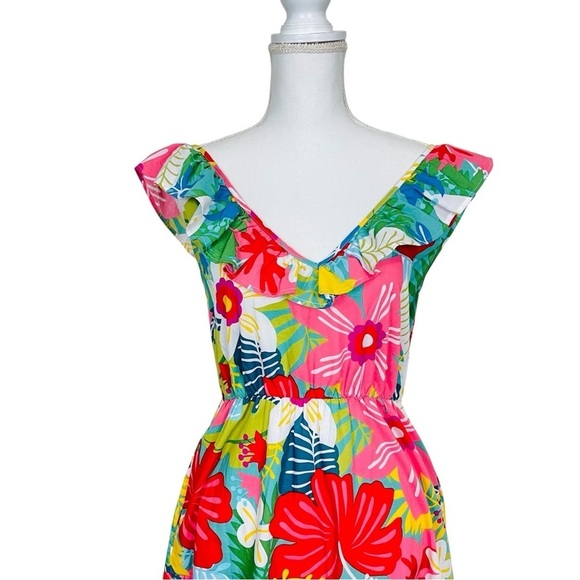 Sugarlips Tropical Print Midi Dress Size Medium - Picture 5 of 11